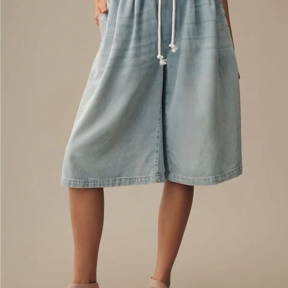 NWT Pilcro By Anthropologie Light Blue Denim Culottes Size XS - Picture 4 of 14